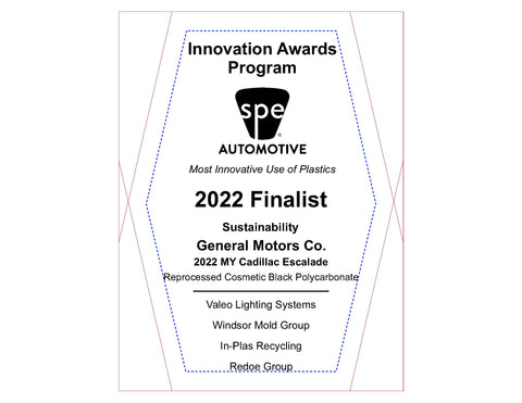 29 Sustainability: Reprocessed Cosmetic Black Polycarbonate - 2022 Finalist