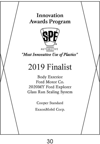 30 Body Exterior: Glass Run Sealing System - 2019 Category Finalist