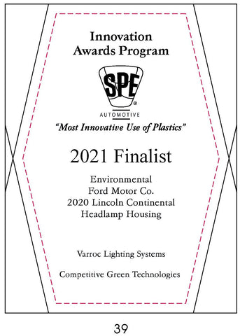 39 Environmental: Headlamp Housing - 2021 Finalist