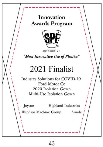 43 Industry Solutions for COVID-19: Multi-Use Isolation Gown - 2021 Finalist