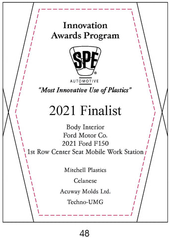48 Body Interior: 1st Row Center Seat Mobile Work Station - 2021 Finalist