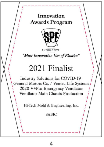 4 Industry Solutions for COVID-19: Ventilator Main Chassis Production - 2021 Finalist