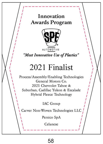 58 Process/Assembly/Enabling Technologies: Hybrid Fleece Technology - 2021 Finalist