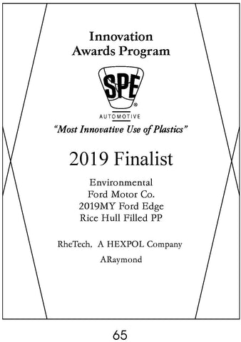 65 Environmental: Rice Hull Filled PP - 2019 Finalist