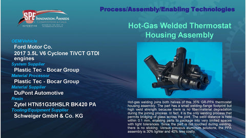 PAET: Hot-Gas Welded Thermostat Housing Assembly - 2016 Display Plaque