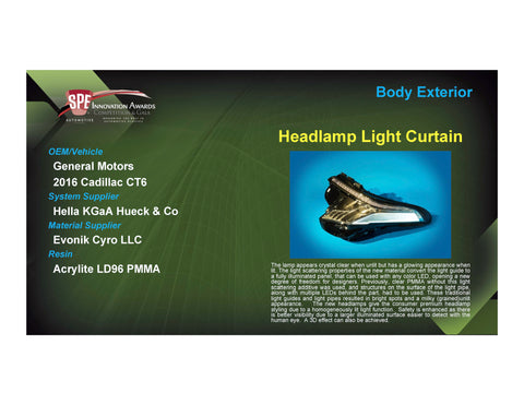 BE: Headlamp Light Curtain - 2017 Foam Board Plaque