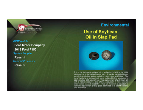 ENV: Use of Soybean Oil in Slap Pad - 2017 Foam Board Plaque