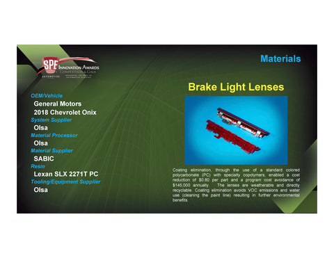 MAT: Brake Light Lenses - 2017 Foam Board Plaque
