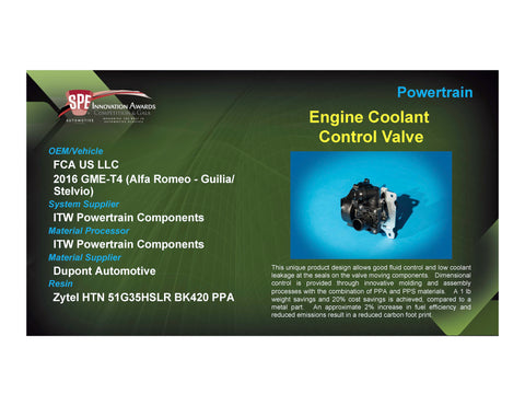 PT: Engine Coolant Control Valve - 2017 Foam Board Plaque