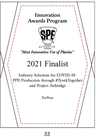33 Industry Solutions for COVID-19:  PPE Production through #TyvekTogether and Project Airbridge - 2021 Finalist