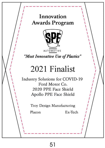 51 Industry Solutions for COVID-19:  Apollo PPE Face Shield - 2021 Finalist