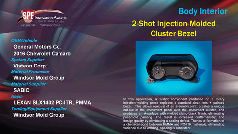 BI 2 Shot Injection-Molded Cluster Bezel - 2015 Display Plaque