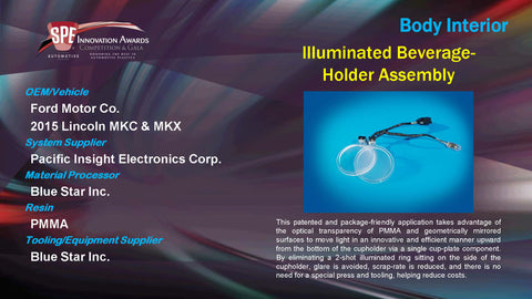 BI Illuminated Beverage Holder Assembly - 2015 Display Plaque