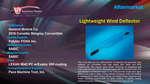AM Lightweight Wind Deflector - 2015 Display Plaque