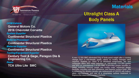 MA Ultralight Class A Body Panels - 2015 Display Plaque