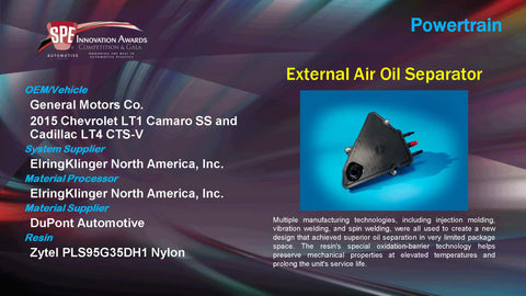 PT External Airl Oil Separator - 2015 Display Plaque