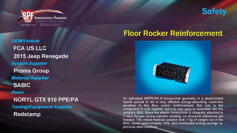 SA Floor Rocker Reinforcement - 2015 Display Plaque
