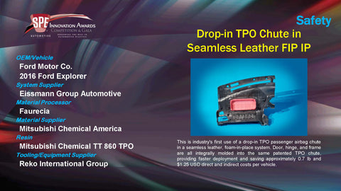 SA Drop In TPO Chute In Seamless Leather FIP IP - 2015 Display Plaque