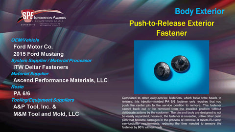 BE Push-to-Release Exterior Fastener - 2015 Display Plaque
