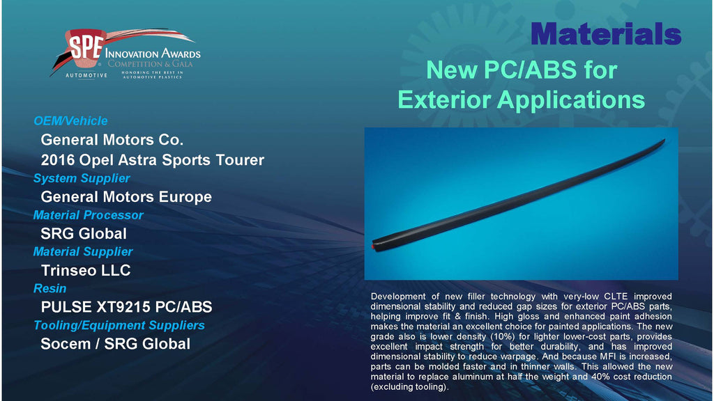 MT: New PC/ABS for Exterior Applications - 2016 Display Plaque – SPE ...