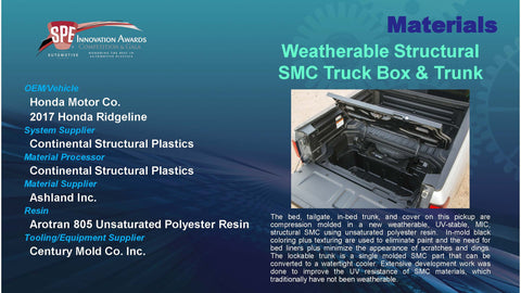 MT:  Weatherable Structural SMC Truck Box & Trunk - 2016 Display Plaque