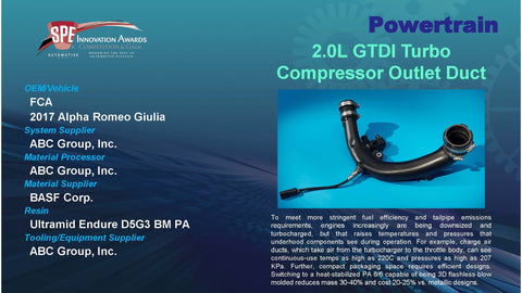 PT:  2.0L GTDI Turbo Compressor Outlet Duct - 2016 Display Plaque