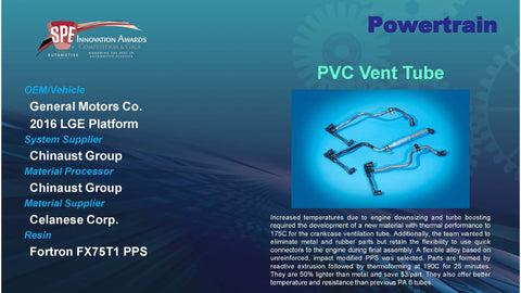 PT:  PVC Vent Tube - 2016 Display Plaque