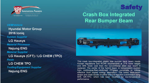 Safety:  Crash Box Integrated Rear Bumper Beam - 2016 Display Plaque
