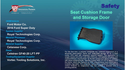 Safety:  Seat Cushion Frame and Storage Box - 2016 Display Plaque
