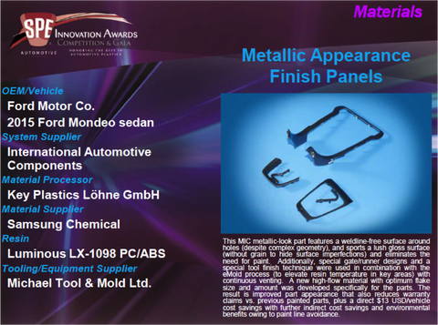 MA Metallic Appearance Finish Panels 9 x 12 Display Plaque