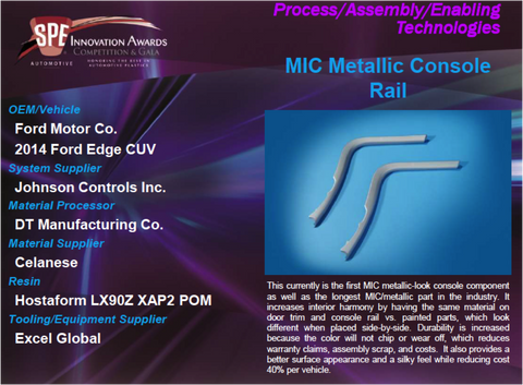 PAET MIC Metallic Console Rail 9 x 12 Display Plaque
