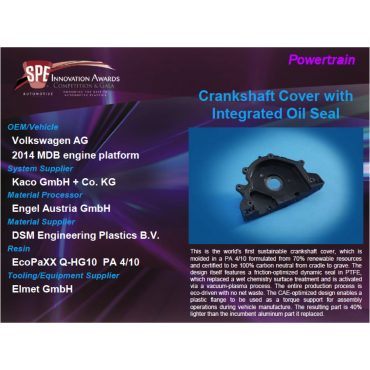 PT Crank Shaft Cover with Integrated Oil Seal 9 x 12 Display Plaque